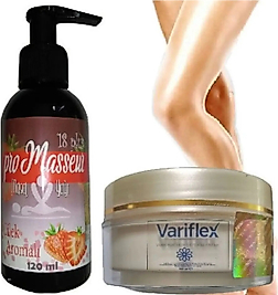 PROMASSEUR PLUS ÇİLEK AROMALI MASAJ YAĞI-VARİFLEX KREM İLE