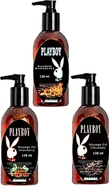 SÜPER PLAYBOY 3 ADET PLAYBOY ÇİLEK AROMALI KOKULU VE ISITICILI LI VÜCUT MASAJ YAĞI