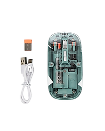 Pilli Kablosuz Şeffaf Mouse Bluetooth ve 2.4G USB Destekli UCZZZM223MOUSEYEŞİL-6