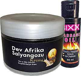 GİANT AFRİKASALYANGOZU KREMİ YAŞLANMA KARŞITI DEV SALYANGOZ100ML + 60 ML SIXX EROTİKMASAJ YAĞI