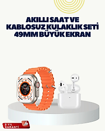 Watch 9 Max Akıllı Saat Kulaklık Seti Sağlık Takipli 45 mm Geniş Ekran