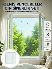 Çift Kanatlı Pencere Sineklik Seti Kesilebilir Koruyucu File