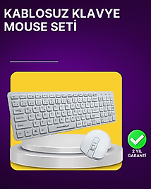 Kablosuz Klavye ve Mouse Seti - Ergonomik Tasarım, Sessiz Kullanım, Geniş Uyumluluk