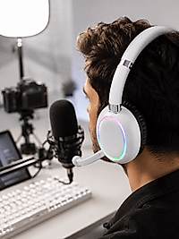 Kablosuz Kulak Üstü Kulaklık Bluetooth 5.0 RGB Işıklı Type-C Şarjlı