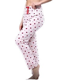 Pijama Altı Modal  Ring Viskon Kumaş Çilek Desenli-Pembe