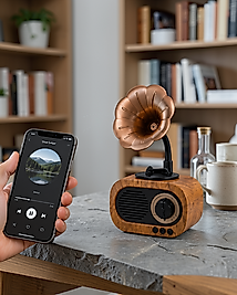 Mini Retro Bluetooth Hoparlör FM Radyo 8 Saat Batarya UCZZZB5RAYO-9