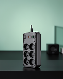6 çıkışlı termal korumalı grup priz 2500W USB Type-C çıkışlı UCZZZ6LIPRİZ-2