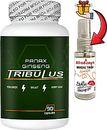 PANAX: 1 ADET PANAX GİNSENG TRİBULUSLU FENUGREEKLİ SHİLAJİTLİ HORNYGOATLI 90 LI ERKEKLERE ÖZEL KAPSÜLLER + 30 ML AFRODİZAYN MASAJ YAĞI