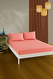 %100 PAMUKLU ÇİFT KİŞİLİK ÇARŞAF TAKIMI-Pembe