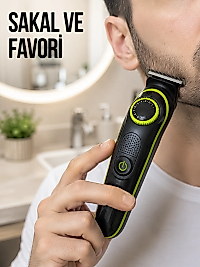 Çok Başlıklı Erkek Tıraş Makinesi Sakal Favori Burun Kulak ve Vücut Bakım Seti