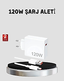 120W Hızlı Şarj Başlığı Ultra Güçlü Type-C Adaptör Kablo Dahil