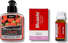 CAAS ÇİLEK AROMALI ISITICILI CİNSEL MASAJ YAĞI 100 ML + MUSELE KADINLARA ÖZEL DAMLA