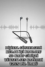 Alarm ve Titreşim Özellikli Akıllı Saat ve Mikrofonlu Kablolu Bluetooth Kulaklık 60 Saat