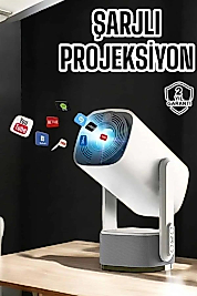 Akıllı Projeksiyon Powerbankli Taşınabilir Sinema Projektörü 4k HD Kaliteli Yeni Nesil