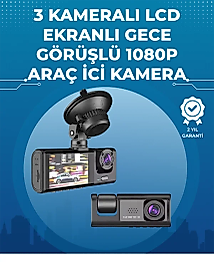 Gece Görüşlü 3'lü Araç Kamerası – Geri Görüş Destekli, 170° Geniş Açı