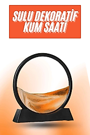 3D LED Işıklı Kum Saati Gece Lambası Hareketli Sulu Kum Saati Orta Boy