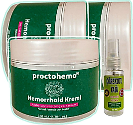 PROCTOHEMO 3 ADET 100 ML ANALBAKIM KREMİ + ÇÖREK OTU YAĞI YAĞI 30 ML