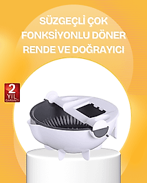 5 Fonksiyonlu Döner Süzgeçli Rende ve Dilimleyici Aparat