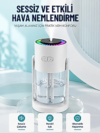 Hava Nemlendirici LED Işıklı Sessiz Çalışan Otomatik Kapanmalı Masaüstü Nemlendirme Cihazı