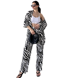 Alt Üst Takım Kimono- Zebra  Desenli