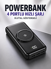 10.000 Mah Powerbank 4 Portlu Hızlı Şarj Dijital Göstergeli