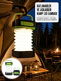 Kamp Lambası Katlanabilir Lamba Solar Şarjlı Led Lamba El Fenerli Yeni Nesil