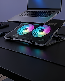 Ayarlanabilir Laptop Soğutucu Çift Fanlı RGB Işıklı UCZZZN33BİLGİSAYARFANI-3