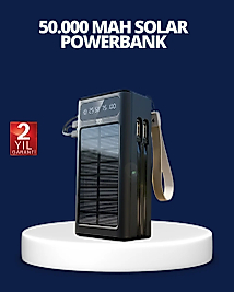 Güneş Panelli Powerbank LED Işıklı Taşınabilir Şarj Cihazı