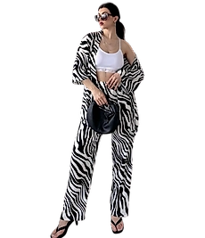 Alt Üst Takım Kimono- Zebra  Desenli