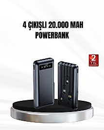 Powerbank 20000 mAh LED Fenerli ve Çoklu Güvenlik Korumasına Sahip