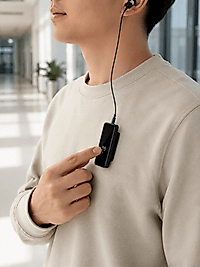 Klipsli Bluetooth Kulaklık Kısa Kablolu Tek Kulaklık UCZZK03MAKARALI-4