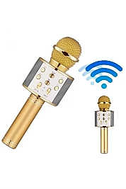 Bluetooth Hoparlör USB AUX SD Kart Kaoroke Mikrofon Uzun Pil Ömrü
