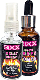 SIXX ERKEĞE DELAY30 MLSPREY + KADINA EKSTRADESTEK ÖZEL UYARICIDAMIA 30 ML