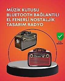Nostaljik Radyo Görünümlü Bluetooth Hoparlör – FM/AM Yayın, Kablosuz Bağlantı, Şarj Edilebilir