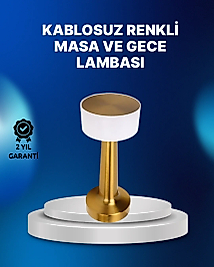 Kablosuz Dokunmatik Masa Lambası – Şık Modern Metal Gövde, USB Şarjlı