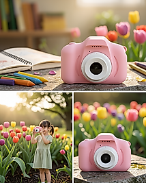 Mini Kamera HD Video Fotoğraf Çekimli Şarj Edilebilir UCZZZÇOCUKKAMERASIPEMBE-5