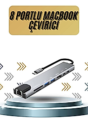 8 Portlu Type-C Hub SD TF USB Ethernet UUCZZZZMACBOOKÇEVİRİCİİİİİİİ1