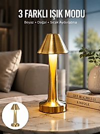 Kablosuz LED Masa Lambası 1800mAh 3 Renk Aydınlatma Dokunmatik Yeni Nesil