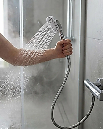 Spiral Hortumlu 4 Kademeli Krem El Duşu Başlığı Banyo Duş Seti