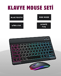 Türkçe Q Klavye Düzenli RGB Kablosuz Klavye Mouse Set