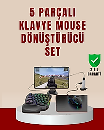 5’i 1 Arada Mobil Oyun Seti Klavye Mouse Dönüştürücü iOS & Android