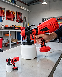 21V Şarjlı Boya Püskürtme Tabancası 800 ml Büyük Hazne