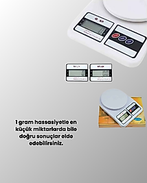 Dijital Mutfak Tartısı Beyaz Plastik 24x16.8x1.5cm XUCZHASSASTARTİ-6