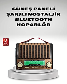 Taşınabilir Hoparlör Güneş Panelli Bluetooth USB SD FM AM SW Radyo