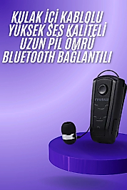 Makaralı Bluetooth Kulakiçi Yaka Kulaklığı Kablosuz Kulaklık