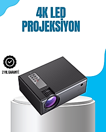 Full HD Destekli Taşınabilir Projeksiyon Cihazı – HDMI, USB, VGA Girişli, Uzaktan Kumandalı