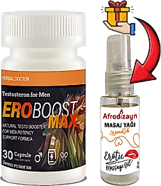 ERO BOOST MAX:1 ADET ERKEKLERE ÖZEL 30LU DESTEKLEME + 30 ML AFRODİZAYN MASAJ YAĞI
