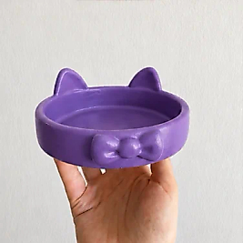 Papyon Model Beton Kedi Köpek Mama ve Su Kabı 16 cm çap - Mor