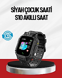 S10 Akıllı Çocuk Saati Siyah Model Çift Yönlü Konuşma ve SOS