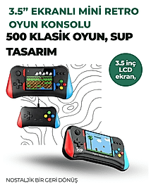 3.5 İnç Ekranlı Klasik Oyun Konsolu – 500 Dahili Oyun
